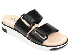 Journee Collection Women's Ashanti Faux Leather Slide Sandals Shoes Size 6.5 - Picture 1 of 8