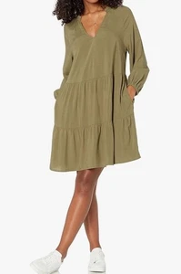 The Drop Caralyn Mirand Stufenkleid mit Rüschenausschnitt ultramaringrün Damen Large - Bild 1 von 6