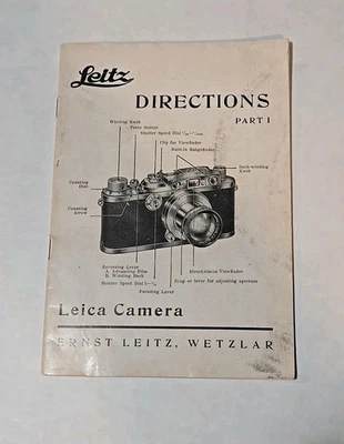 Vtg 1937 LEICA Model IIIa Directions Part 1 Owners Manual - 30 Pages - Image 1 of 4