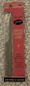 Goody Aluminum Teasing Comb NOS Made in USA New in Package Dated 1962 - Picture 1 of 6