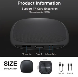Car Box Portable Wireless Carplay & Wireless Android Auto WIFI 2+16G Android 11 - Picture 1 of 12