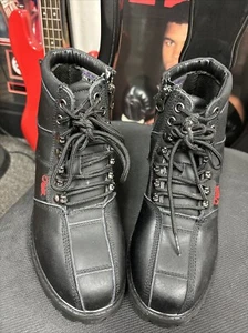 Rocket Damen schwarz Leder gefüttert Reißverschluss Kampf Motorrad Stiefel Größe 8 - Bild 1 von 9