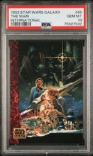 1993 Topps Star Wars Galaxy #65 The Main International Luke Leia PSA 10