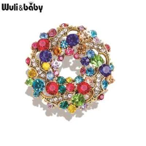 Flower Crystal Rhinestone Brooch-Elegant Fashion Pin Jewelry Mother's Day Gift - Picture 1 of 12