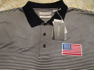 NWT TEHEMA NAVY & WHITE STRIPE WITH FLAG PATCH ON CHEST SIZE XXL/TTG - Picture 1 of 7