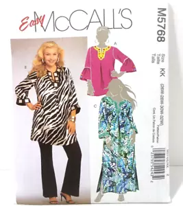McCall's Damen Schnittmuster M5768 Petite Übergröße 26W-32W Tunika Kaftan ungeschnitten - Bild 1 von 3