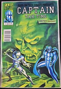 CAPTAIN TAX TIME #1 (Paul Haynes Comics 1990) - Newsstand VARIANT ✨9.2 NM-✨