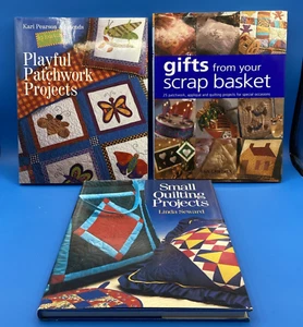 3 vintage QUILT BOOKS Lot Patterns Projects small playful gifts bazaar items - Picture 1 of 24