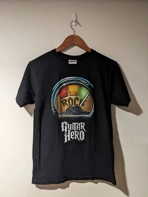 Camiseta Pequeña Negra Guitar Hero Videojuego Playstation Xbox 2006 De Colección Foto 1 de 4