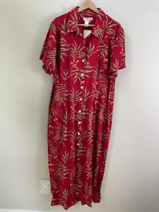 NEW Coldwater Creek Womens Plus 24W Floral Linen Blend Button Down Maxi Dress - Picture 1 of 8