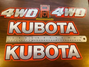 4 Decal Kit Straight (NO ARCH) OEM Genuine Kubota Tractor BX B L Tractor Restore - Picture 1 of 2