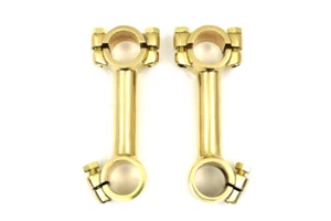 4" Dog Bone Riser Set Brass for Custom Harley with 1" Bars - Bild 1 von 4