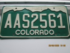  AMERICAN LICENSE PLATE FROM COLORADO