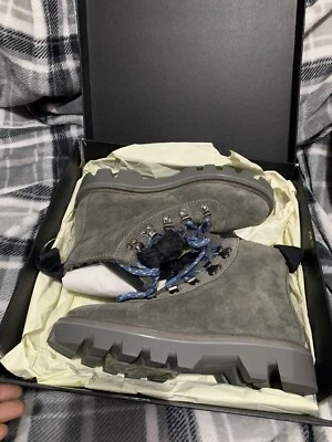 NIB 🌺 $595 Rag & Bone Quest Smoke Shearling Suede Lace Up Boots Sz 7.5 Womens - Image 1 of 4