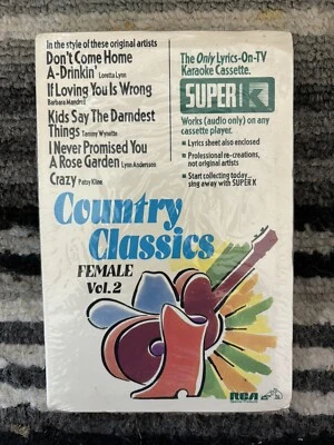 RCA Karaoke Super K Lyrics Cassette Country Classics New Sealed (B) - Image 1 of 2