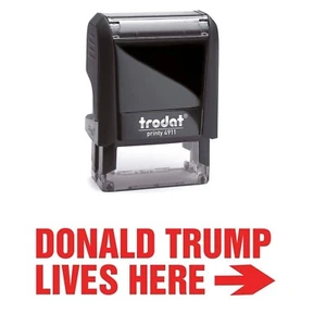 Donald Trump lebt hier rot selbstfärbende Lagermarke Trodat 4911 - 9/16” x 1-1/2” - Bild 1 von 1