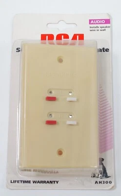 RCA Speaker Wall Plate for In-Wall Speaker Installations - BEIGE - AH300 NEW - Image 1 of 2