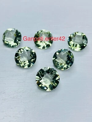 GREEN AMETHYST LOOSE GEMSTONE ROUND CHECKERBOARD CUT 6x6 MM CALIBRATED SIZE E - Image 1 of 4