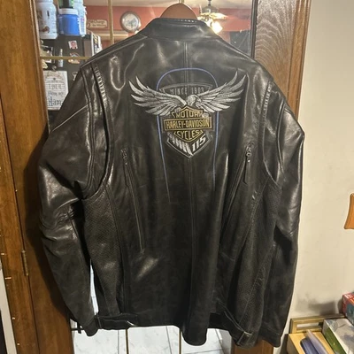 Harley-Davidson Hombre Edición Limitada 115 Aniversario Eagle Cuero Moto Foto 1 de 4