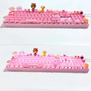 Cardcaptor Sakura‌ Cute Doll Keycaps RGB Mechanical Keyboard 108 Keys Tri-Mode - Picture 1 of 19
