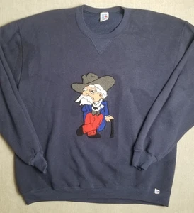 VTG OLE MISS REBELS Sweatshirt Colonel Reb 3D RUSSELL ATHLETIC 80s 90s XXL (L) - Picture 1 of 13