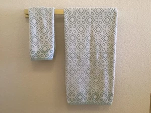 Juego de toallas de baño y mano Sonoma Goods OEKO-TEX® GOTS algodón orgánico teniente mosaico aguamarina - Imagen 1 de 3
