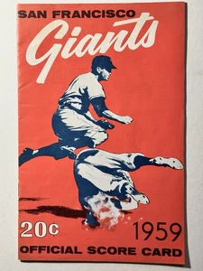1959 San Francisco Giants Official Score Card vs Pittsburgh Pirates, Seals Stad. - Picture 1 of 9