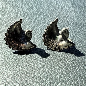 Vintage Indianer Artefakt Vogel Ohrringe Silberfarben - Bild 1 von 7