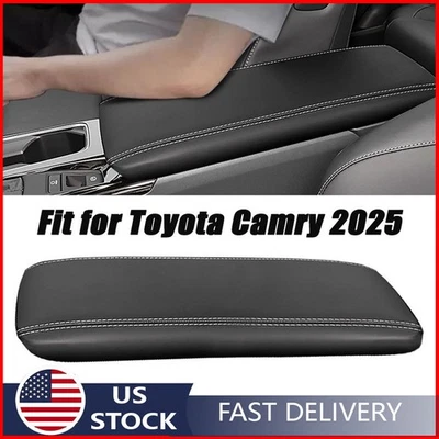适用于丰田凯美瑞 2025 - 2026 皮革控制台盖扶手替换盖黑色 — 第 1/4 张图片