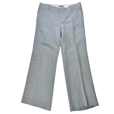 Banana Republic 43% Linen Sidewalk Grey Pants Trousers Size 10 - image 1 of 4