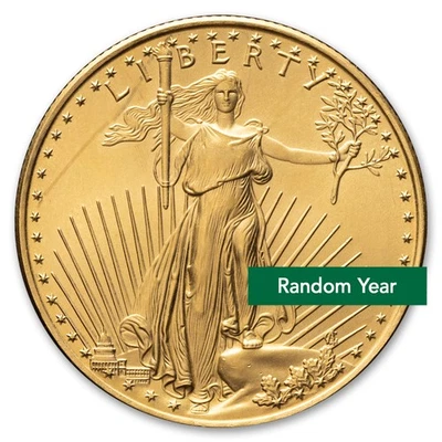 1/2 oz American Gold Eagle Coin BU - Random Year - $25 US Gold - Image 1 of 3
