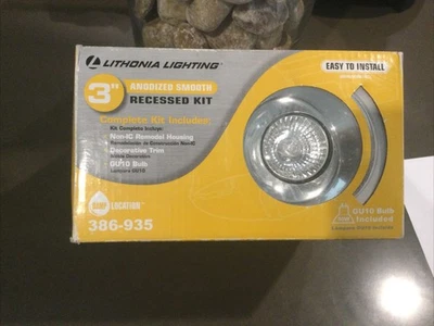 Kit empotrado liso anodizado Lithonia Lighting 386-935 GU10 50W ubicación húmeda Foto 1 de 4