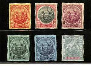 Barbados #133-137 (B905) Seal of the Colony #81a bluish paper, M,H,FVF,CV$91.50 - Picture 1 of 2