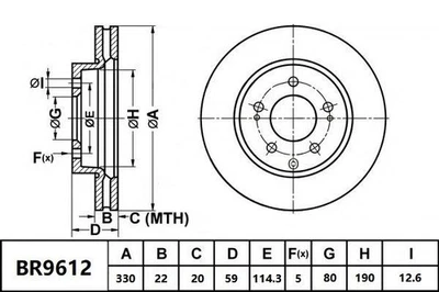 Bendix Ultimate Rear Brake Rotor for Ford Falcon EL 5.0L J Petrol 1996-1998 - Image 1 of 2
