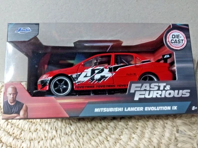 Fast & Furious Mitsubishi Lancer Evolution lX Red Diecast 1:32 Scale Rare Jada - Image 1 of 4
