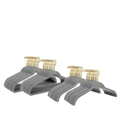 JOY MANGANO The JOY Hangers 50-piece Mega Set with Antimicrobial Technology - Gray Brass