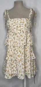 Mini Vestido Solero Reformation Avni Amarillo Floral en Niveles en Adagio Talla XS NUEVO CON ETIQUETAS - Imagen 1 de 12