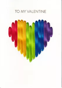 PAPYRUS SAN VALENTINES CARD NIP MSRP $7,95 ARCOBALENO NASTRO CARTA CUORE (N30) - Foto 1 di 2