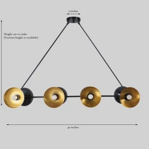 Sputnik Chandelier Raw Brass Eight Light Dome Shade Brass Ceiling Light Fixture - Picture 1 of 5