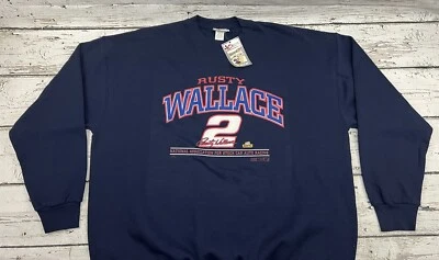 Moletom vintage Rusty Wallace #2 Miller Time Nascar Chase autêntico gola redonda novo com etiquetas - Imagem 1 de 4