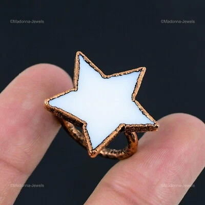 Mother Of Pearl 女式铜电成型星星单颗戒指 尺寸 7.5 — 第 1/4 张图片