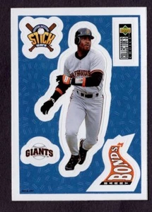 1997 UD Stick-Ums BARRY BONDS New York GIANTS Baseball Card MLB NM/EX #15 - Picture 1 of 2