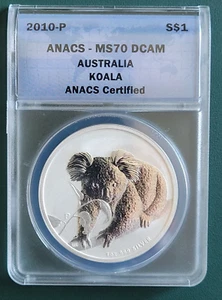 2010 Australia Coin Koala 1 oz 999 Silver ANACS MS 70 DCAM ! - Picture 1 of 2