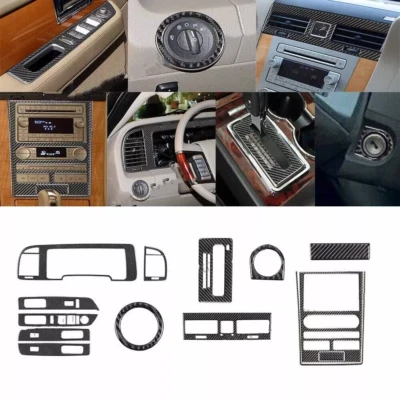 14Pcs Carbon Fiber Full Interior Kit Set Cover Trim For Lincoln Navigator 07-14 - Image 1 of 4