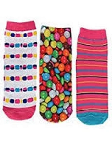 Ecko Red Women's Crazy Novelty Prints Low Cut Liner Socks 3 Pair Sock Jellybeans - Picture 1 of 4