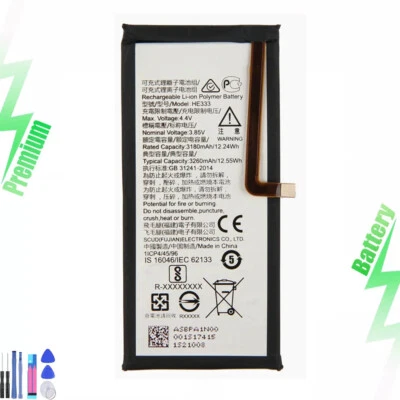Para Nokia 8 Sirocco TA-1005 TA-1004 Repuesto Batería HE333 Herramienta Foto 1 de 4