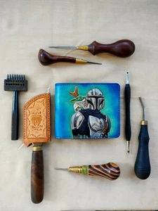 Mandatorian Leather Craving Unisex Wallet ||| 100% Handmade - Picture 1 of 12