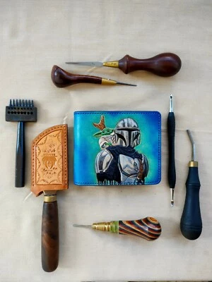 Mandatorian Leather Craving Unisex Wallet ||| 100% Handmade - Image 1 of 4