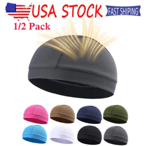 Helmet Liner Skull Cap Beanie Sweat Wicking Cycling Sport Quick-dry Hat Wrap Lot - Picture 1 of 32
