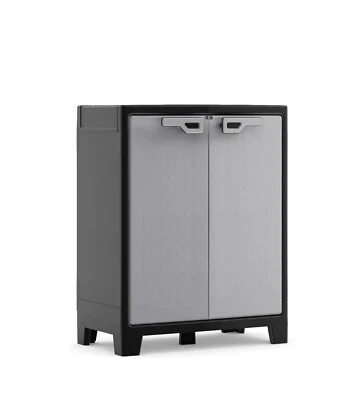 KIS Garden Storage Box Outdoor Locker - Water Resistant Low Plastic Cupboard